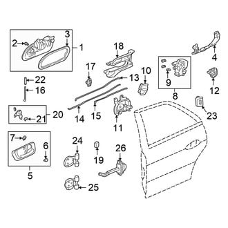 Honda OE - Rear Door - Lock & Hardware (Sedan)