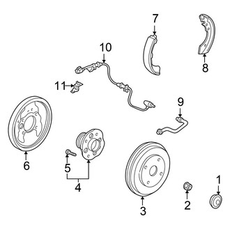 Honda OE - Rear Suspension - Brake Components (Drum Brakes), (DX / LX Sedan Rear Drum Brakes)
