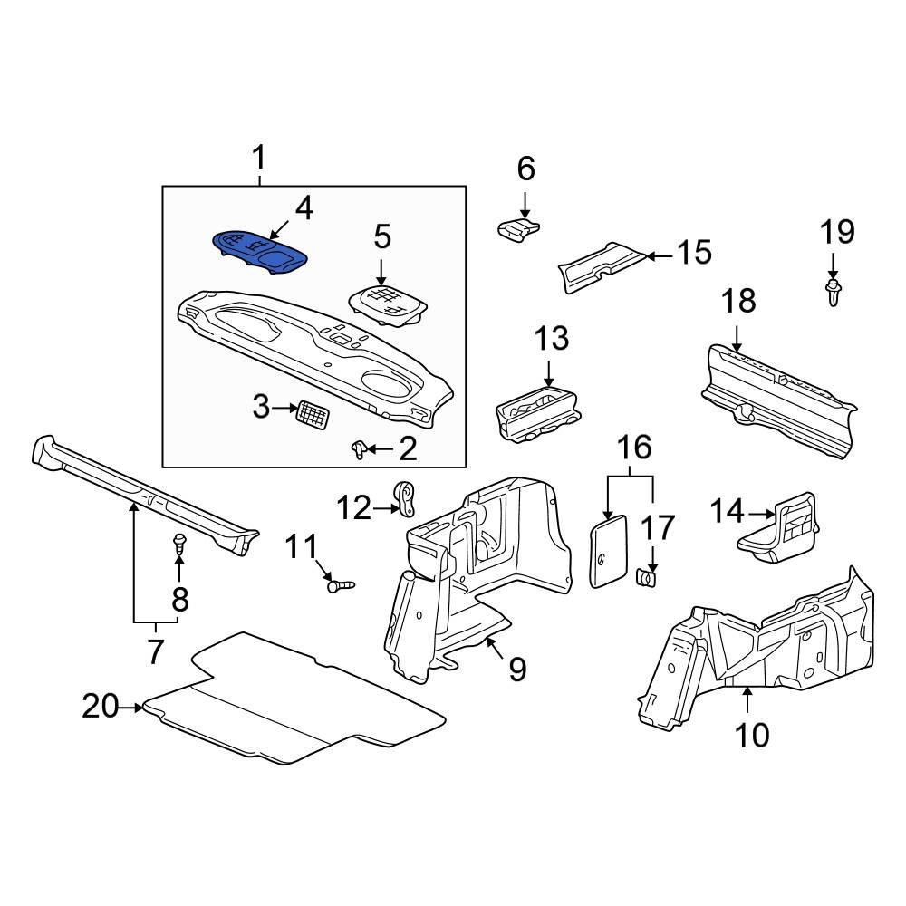 Honda OE 84518S84A00ZB - Rear Right Speaker Cover