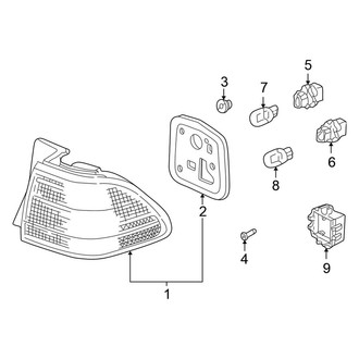 Honda OE - Rear Lamps - Tail Lamps (On Body), (Sedan)