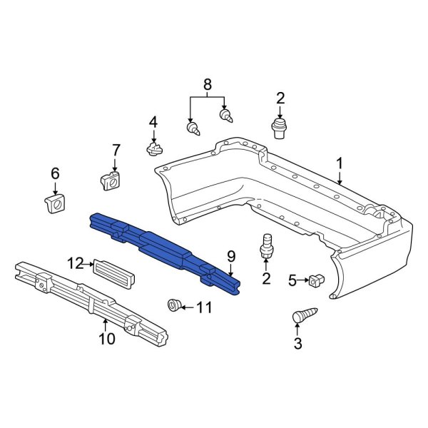 Honda OE 71570S84A00 Rear Bumper Impact Absorber