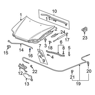 Honda OE - Hood Prop Rod Grommet