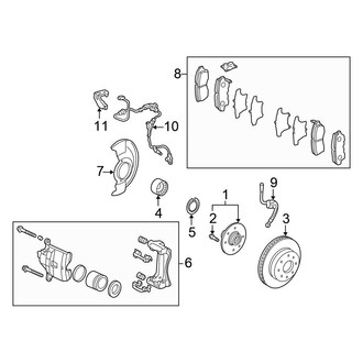 Honda OE - Front Suspension - Brake Components (EX / LX Coupe 2.3L)