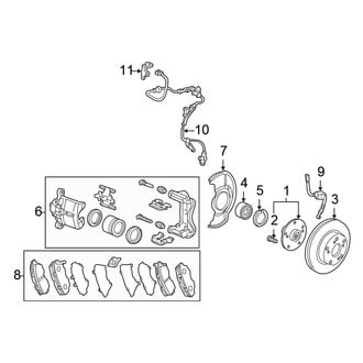 Honda OE - Front Suspension - Brake Components (EX / LX Coupe 3.0L)