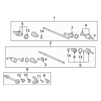 Honda OE - Front Suspension - Drive Axles (Coupe 2.3L)