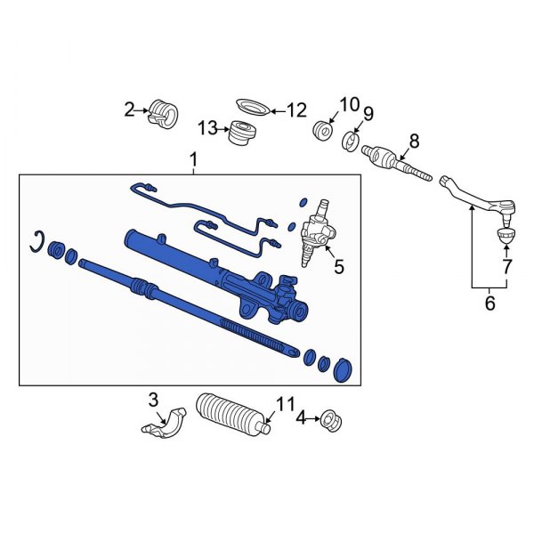 Honda OE 53601S82A01 Rack and Pinion Assembly