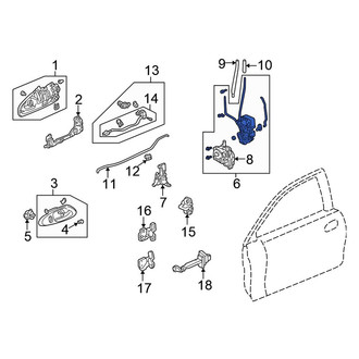 Honda OE - Front Left Door Latch Assembly