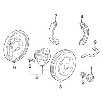 Honda OE - Rear Suspension - Brake Components (Drum Brakes), (Coupe Rear Drum Brakes)