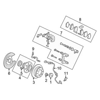 Honda OE - Rear Suspension - Brake Components (Disc Brakes), (EX / LX Coupe Rear Disc Brakes)
