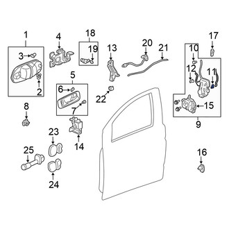 Honda OE - Front Right Door Lock Rod Clip