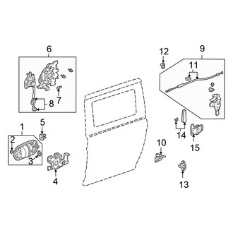 Honda OE - Side Loading Door - Lock & Hardware (W/O Power Sliding Doors)
