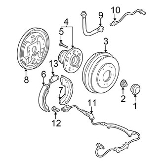 Honda OE - Rear Suspension - Brake Components (Drum Brakes), (Cargo / EX / LX Rear Drum Brakes)