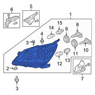 Honda OE - Front Left Headlight Assembly