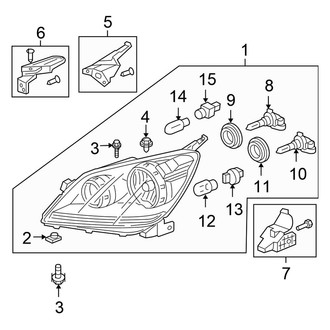 Honda OE - Front Lamps - Headlamp Components