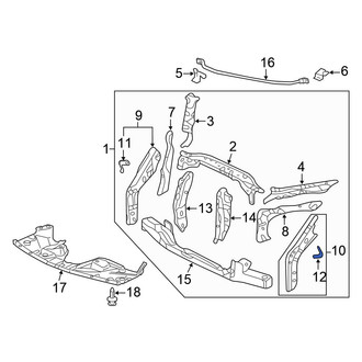 Honda OE - Left Radiator Support Side Panel Bracket