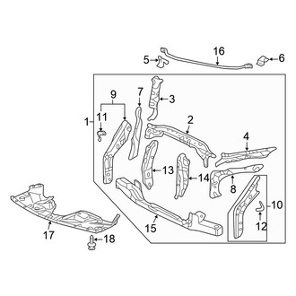 Honda OE - Radiator Support - Splash Shields