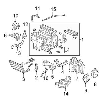 Honda OE - Air Conditioner & Heater - Heater Components (Front)