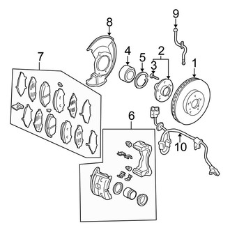 Honda OE - Front Suspension - Brake Components (EX / EX-L / LX / Touring)