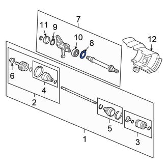 Honda OE - Inner CV Axle Shaft Carrier Bearing Retaining Ring