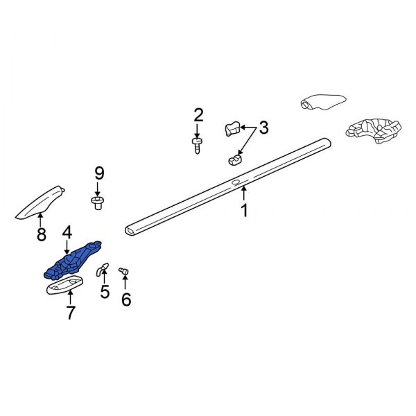 Roof Luggage Carrier Side Rail Bracket