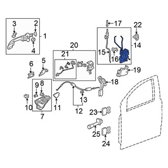 Honda OE - Front Left Door Latch Assembly