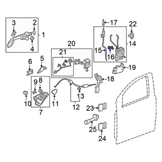 Honda OE - Right Door Latch Cable Clip