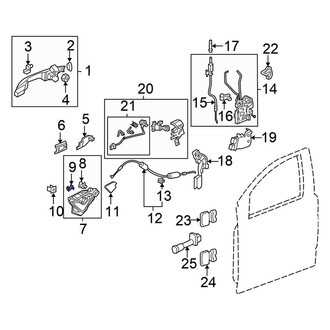 Honda OE - Rear Left Door Lock Rod Clip