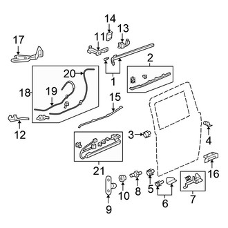 Honda OE - Side Loading Door - Door & Components (W/O Power Sliding Slide Components)