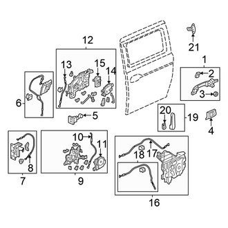 Honda OE - Side Loading Door - Lock & Hardware (With Power Sliding)
