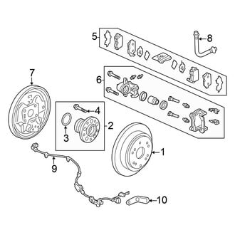 Honda OE - Rear Suspension - Brake Components (EX / EX-L / LX / Touring)