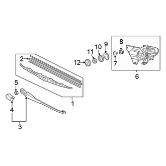 Honda OE - Lift Gate - Wiper & Washer Components (EX / EX-L / LX / Touring)