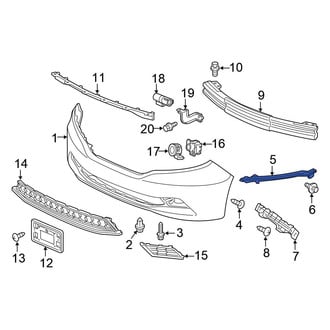 Honda OE - Front Left Bumper Cover Reinforcement