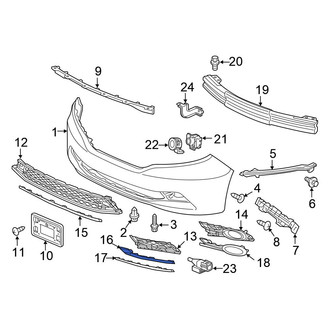 Honda OE - Front Right Upper Bumper Trim
