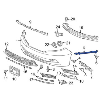 Honda OE - Front Right Bumper Cover Reinforcement