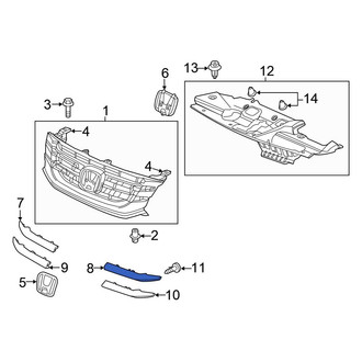 Honda OE - Front Left Upper Grille Molding