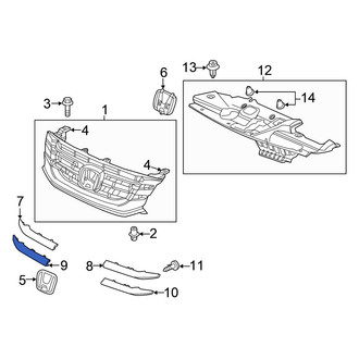 Honda OE - Front Right Lower Grille Molding