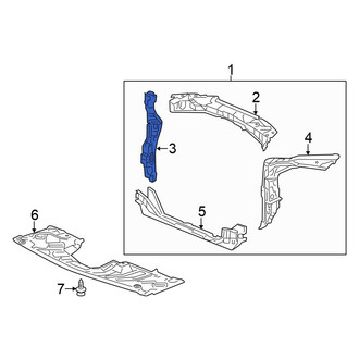 Honda OE - Front Right Radiator Support Side Panel