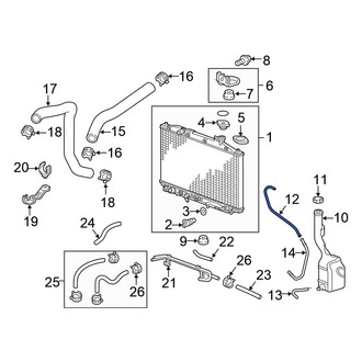 Honda OE - Engine Coolant Reservoir Hose