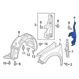 Honda OE - Front Left Fender Closing Plate