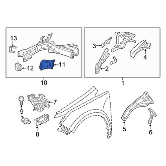 Honda OE - Front Left Frame Rail End