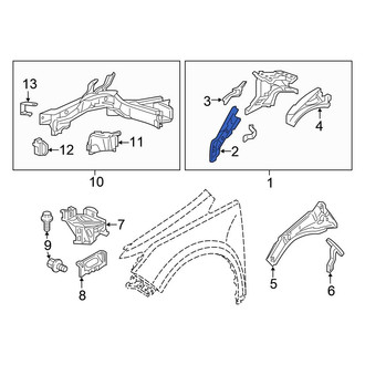 Honda OE - Front Left Fender Apron