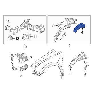 Honda OE - Front Left Fender Extension Panel