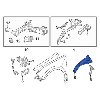 Honda OE - Front Left Upper Fender Rail