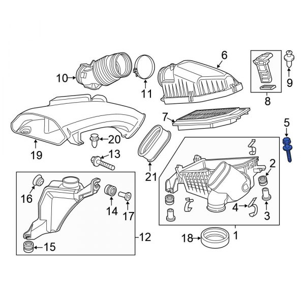 Honda OE 90002PXH000 Air Filter Housing Bolt