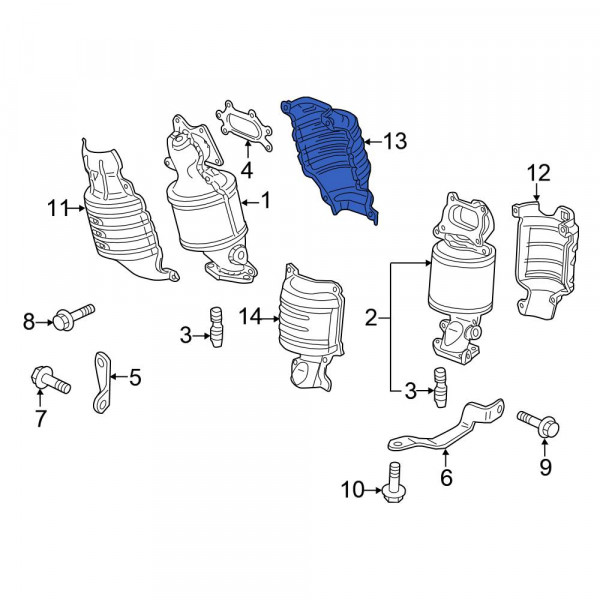 Honda OE 18120RV0A00 Front Inner Catalytic Converter Heat Shield
