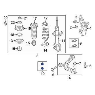 Honda OE - Front Suspension Strut Nut