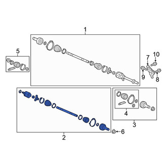 Honda OE - Front Left CV Axle Assembly