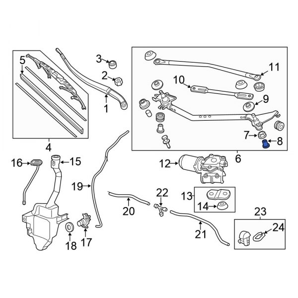 Windshield Wiper Linkage Insulator