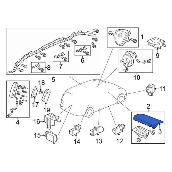 Honda OE 77821TK8A82ZA Front Right Upper Air Bag Door