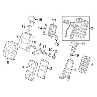 Honda OE - Seats & Tracks - Second Row Seats (Seat Back Components, With Center Seat)